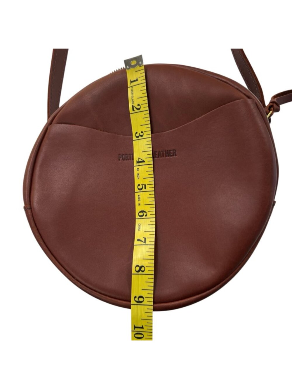 Portland Leather Almost Perfect Circle Leather Crossbody Full Grain Leather - Picture 7 of 11